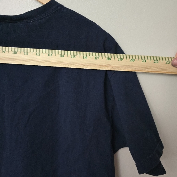 Vtg 90’s Nike White Tag USA Made Blue Shirt Large Embroidered Swoosh Spellout - Picture 7 of 8